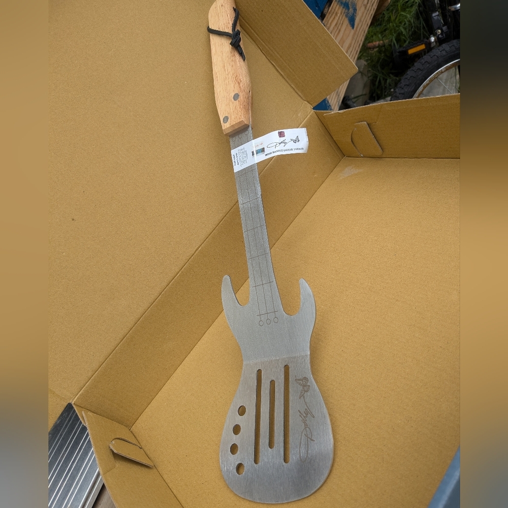 Dolly Parton Summer Edition Guitar Grilling Spatula With Wooden Handle Signed